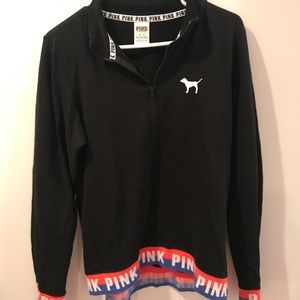 PINK pullover quarter-zip sweatshirt